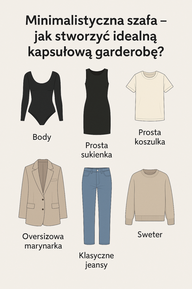 grafika przedstawiająca jak zorganizować odzież w szafie kapsułowej